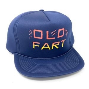 Vintage Old Fart Navy Snapback Trucker Hat EUC